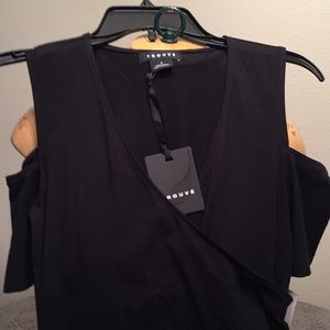 Nordstrom Trouve Black Cold Shoulder Bodysuit